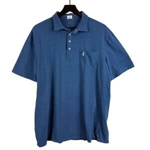Johnnie-O Golf Blue Polo Shirt Heathered Original - M